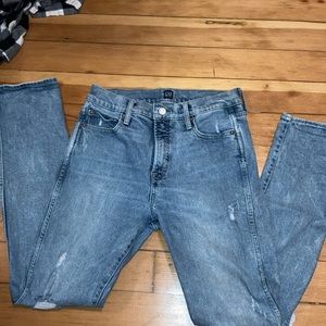 GAP blue mom jeans with rips